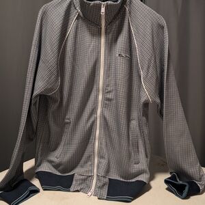 Ben Sherman Black, Blue & White Checkered Lightweight Jacket Large